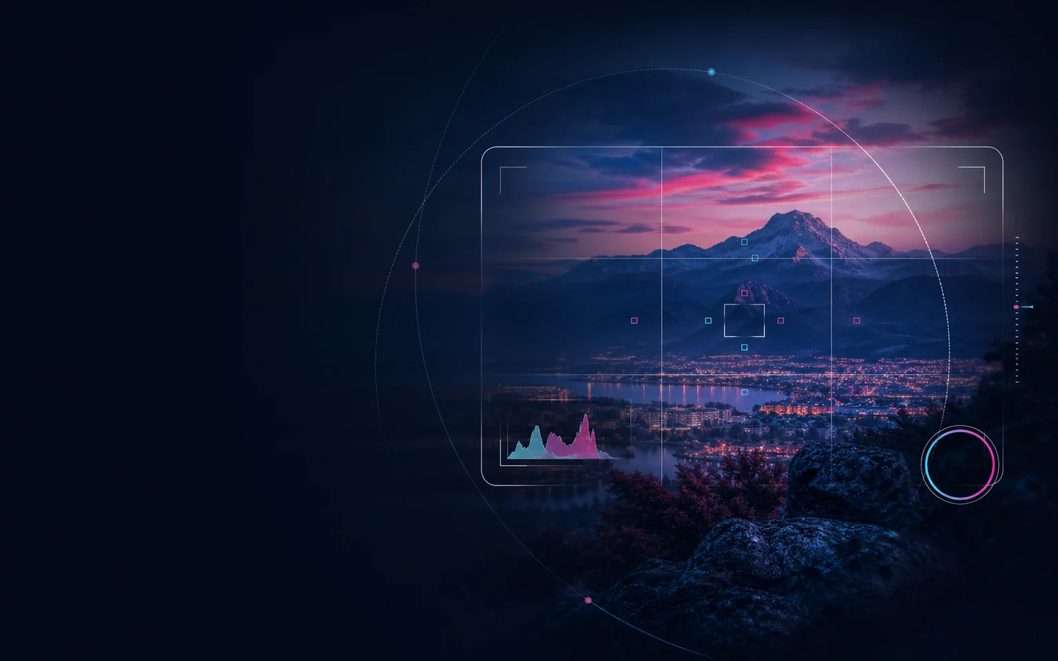 PhotoNav AI 摄影构图分析概念图