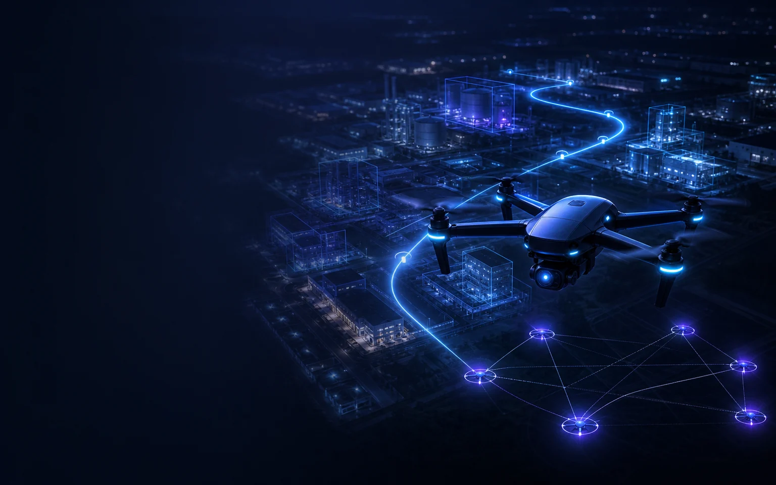SkyGuard AI 无人机巡检概念图
